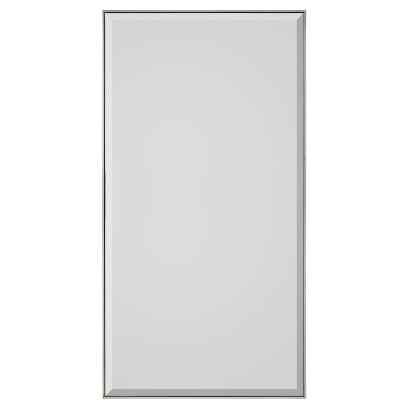 Silver Floater Frame With Bevel Mirror