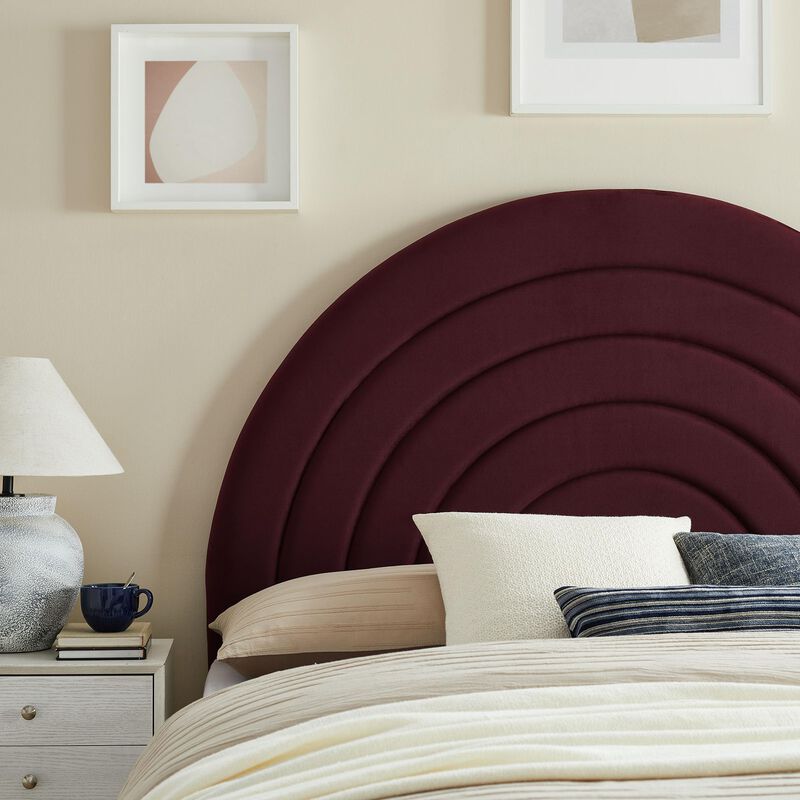 Solana Arched Performance Velvet Queen Headboard image number 4