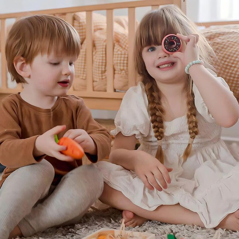 Wooden Food for Play Kitchen & Wooden Rack image number 5