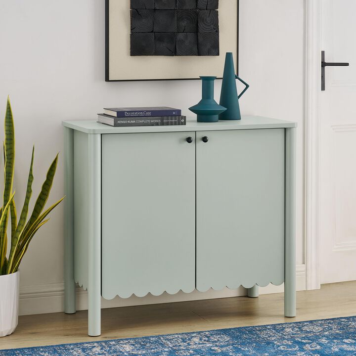 Modway Emmeline 2-Door Scalloped Sideboard in Light Gray