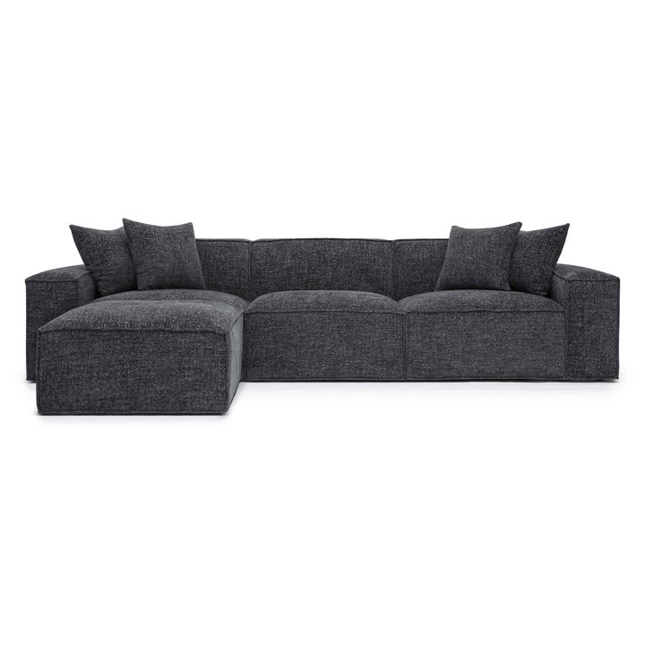 Mindy Chenille Basketweave Modular Sectional