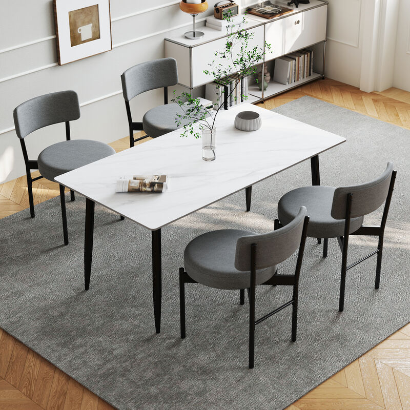 2 Piece Dining Chair Set with Padded Seats and Ergonomic Curved Back Design