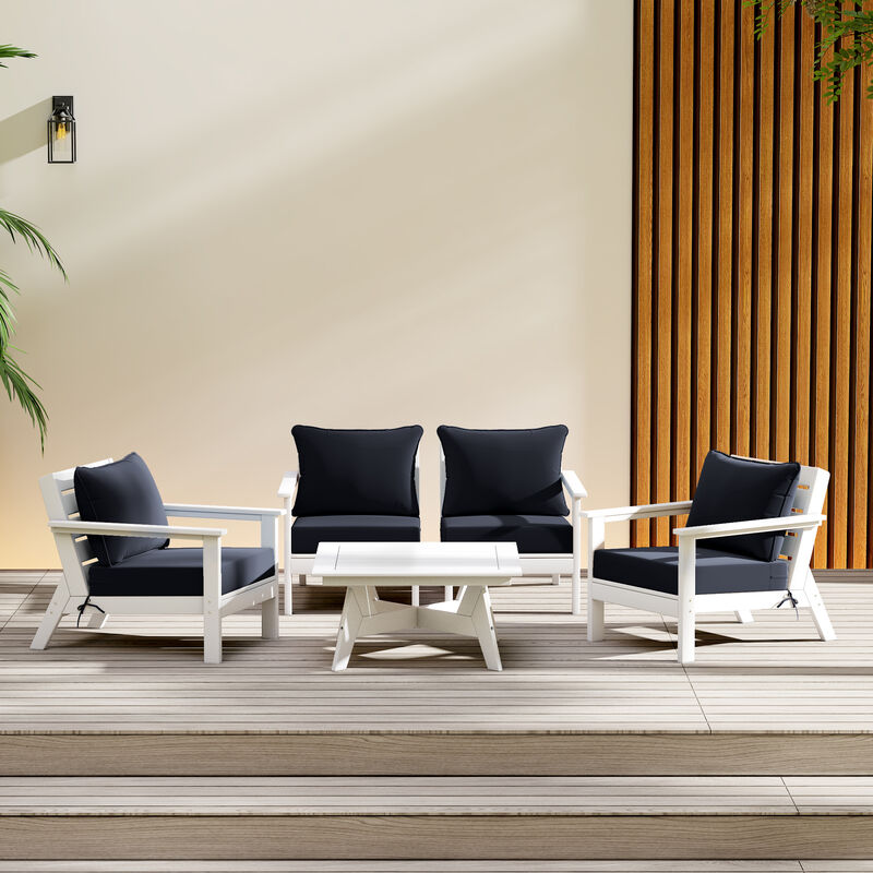 WestinTrends Outdoor 5-Piece Modular Sectional Patio Furniture Sofa Set