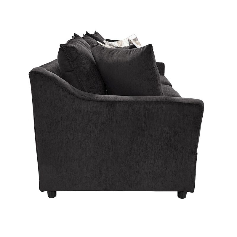 New Classic Furniture Sylvie Polyester Upholstered Sofa in Dark Gray