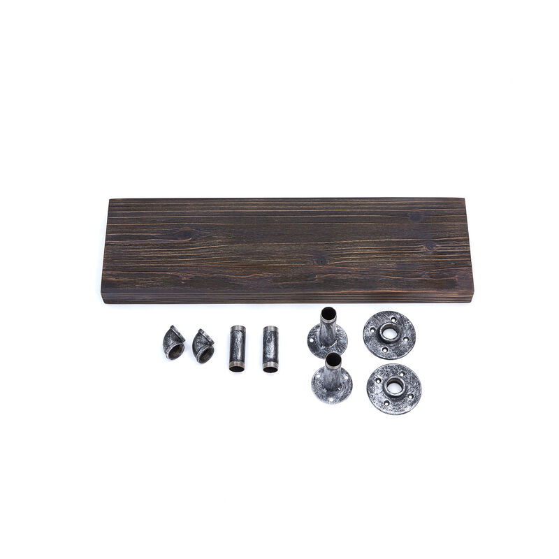 24" x 7" Floating Pipe Industrial Rustic Wall Mount Shelf image number 5