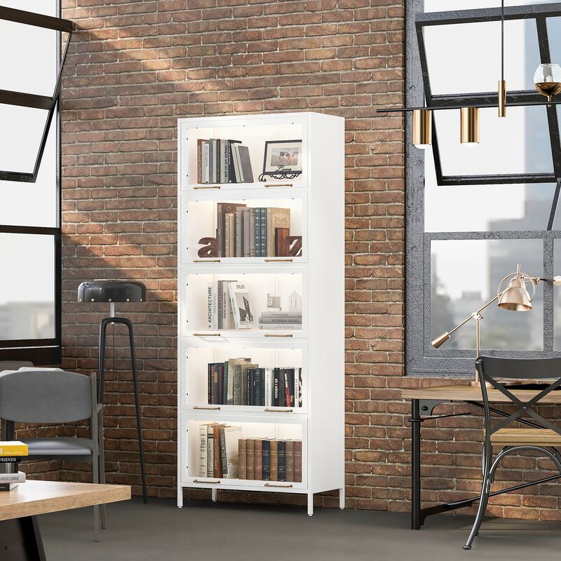 Wimnux Modern LED Lighted Metal Display Cabinet image number 6