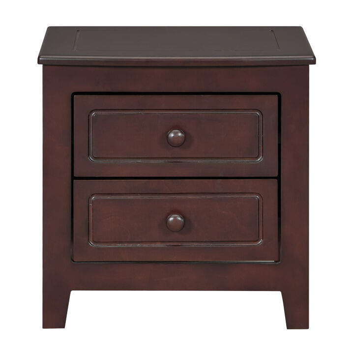 GOODSILO Mid-Century Retro 2-Drawer Nightstand Bedside Table with Spacious Storage for Bedroom, Small Apartments, Clutter-Free Organization Sturdy Build