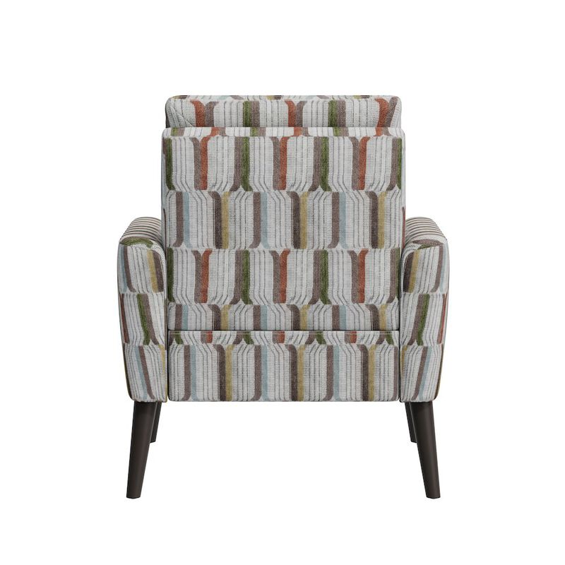 HL Home Furnishings Mid-Century Modern Armchair in Brown, Green and Blue Stripe
