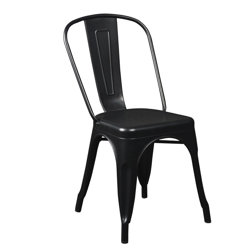 Set of 4 Modern Steel Dining Side Chairs – Durable & Sleek Design