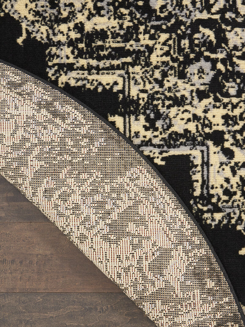 Grafix GRF14 Black 4' x Round Rug