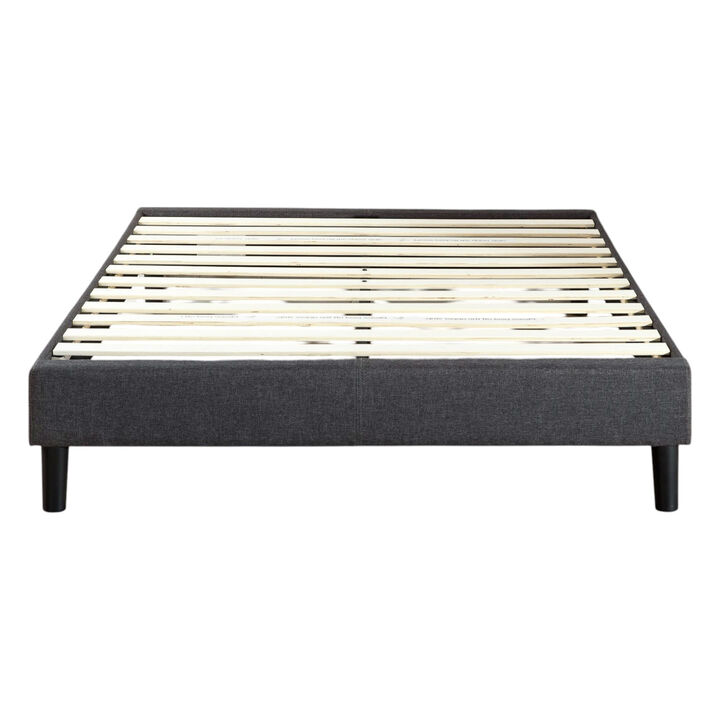 Upholstered Platform Bed Frame with Mid-Century Style Legs