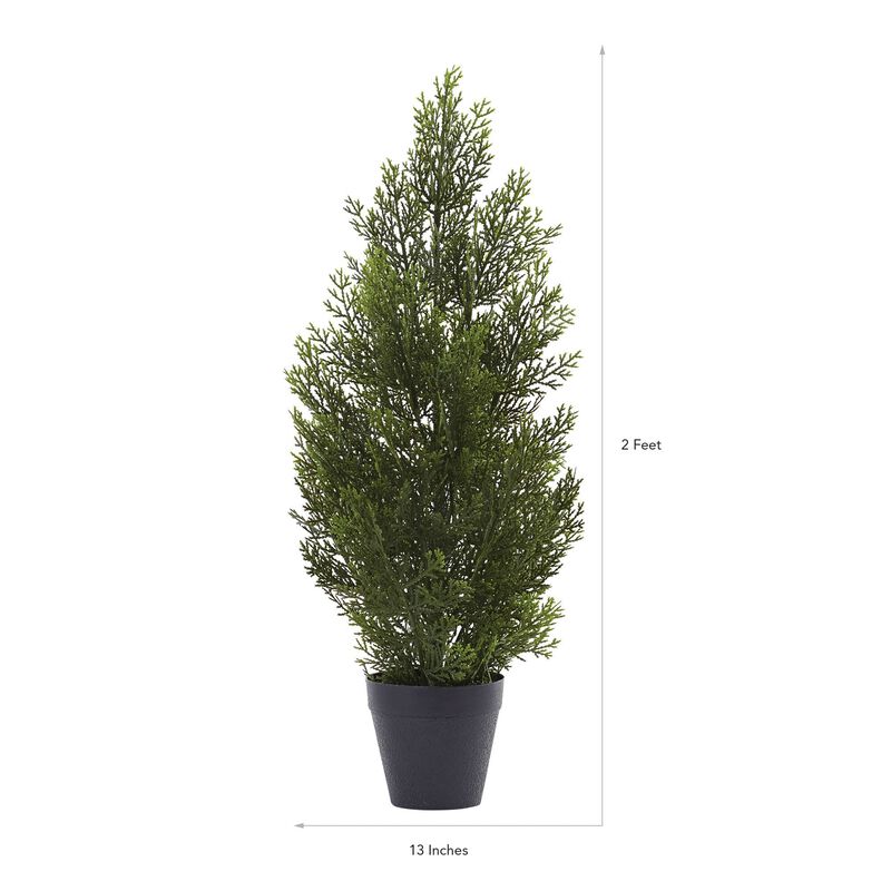 Nearly Natural 2-ft Mini Cedar Pine Tree (Indoor/Outdoor)