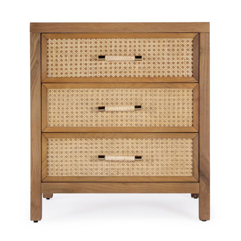 Butler Specialty Mesa Cane and Solid Wood  3 Drawer Chest, Natural