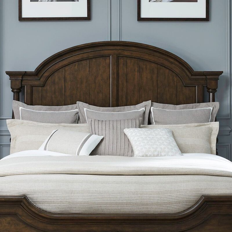 Liberty Furniture Arden Road King Arched Poster Bed Headboard - Satin Cherry image number 1