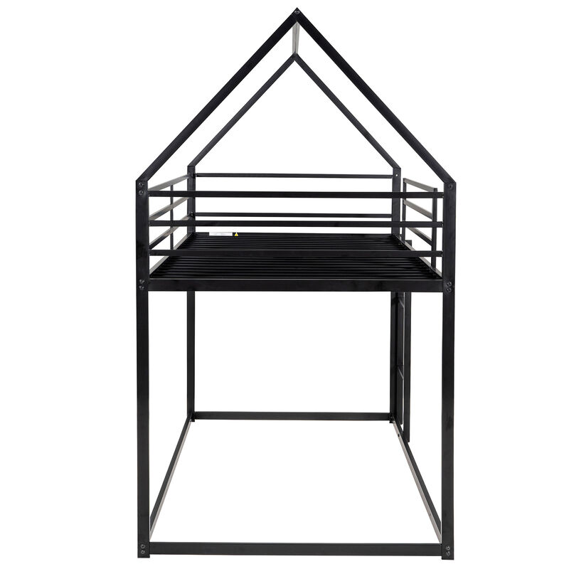 Merax House Bunk Bed with Built-in Ladder