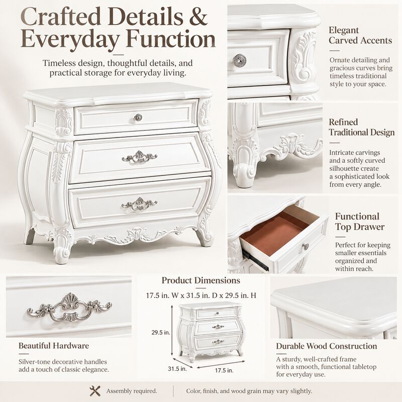 Delmavique 3-Drawer Nightstand image number 5