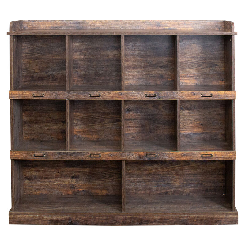 47.24 in. Tall Espresso Wood 3-Shelf Bookcase