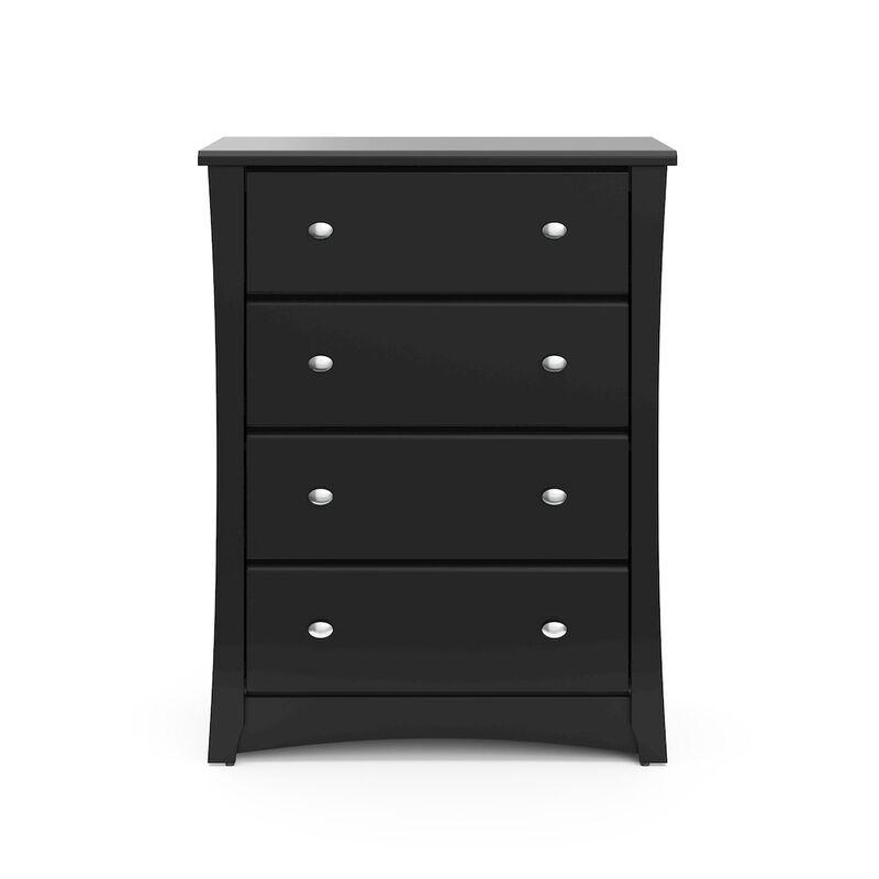 Storkcraft Crescent 4 Drawer Chest (Black) &ndash; GREENGUARD Gold Certified