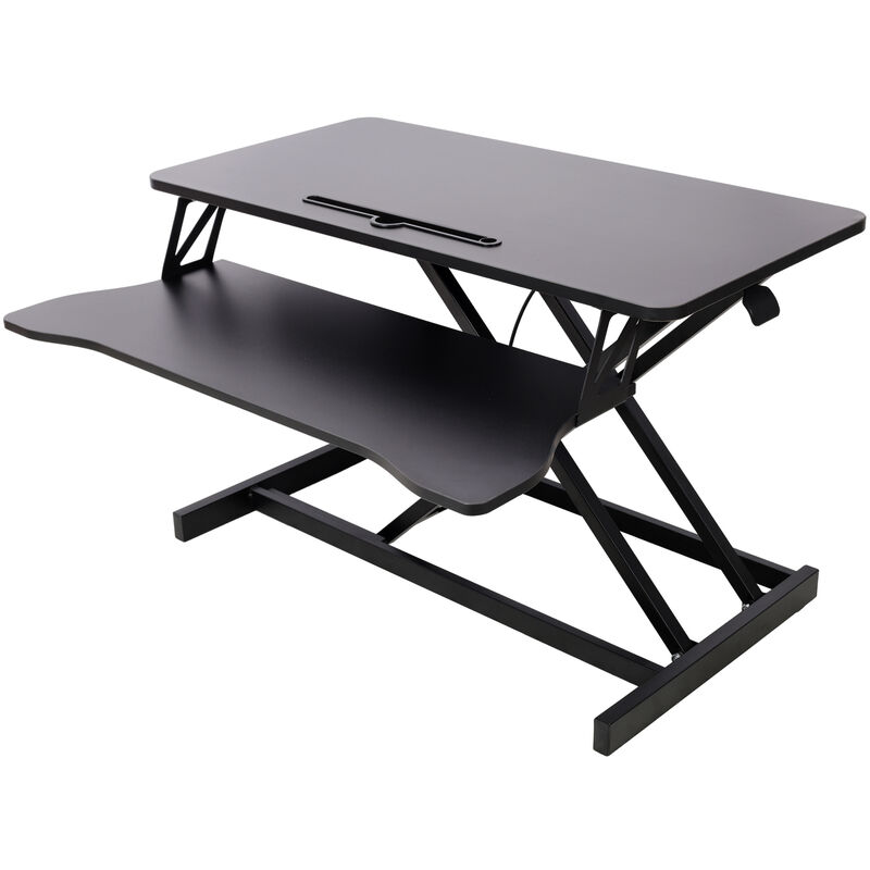 GOODSILO Ergonomic Adjustable Height Standing Desk Converter with Keyboard Tray for Home Office Workstations and Computer Monitors image number 7