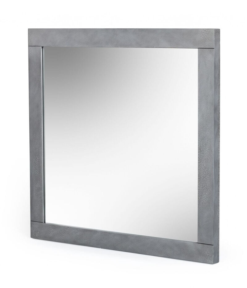 HomeRoots 35" Gray Wood Framed Accent Mirror image number 0