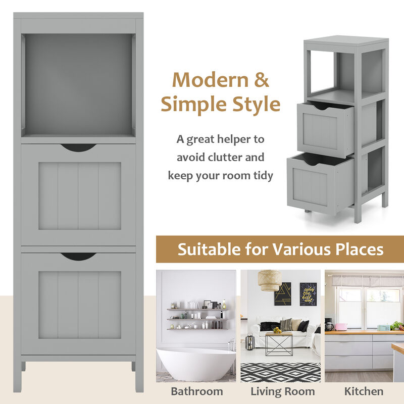 Freestanding Storage Cabinet with 2 Removable Drawers for Bathroom