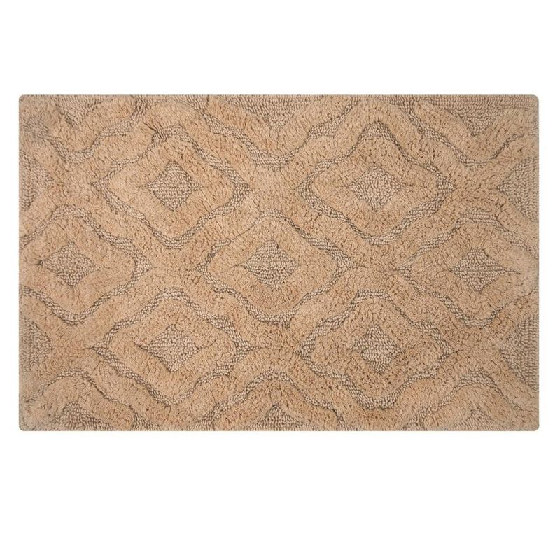 Knightsbridge Link Bath Rug Cotton Non Skid Back - 17x24", Natural