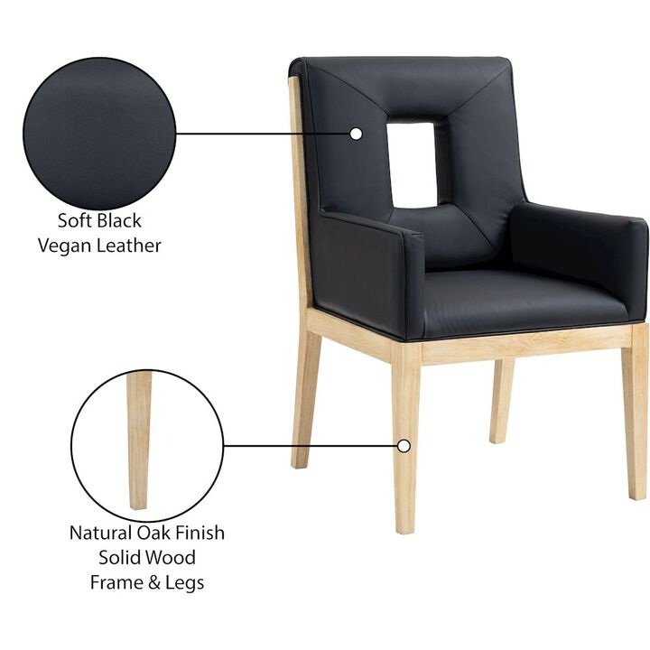 Meridian Furniture Gwendolyn Cream Vegan Leather Dining Arm Chair