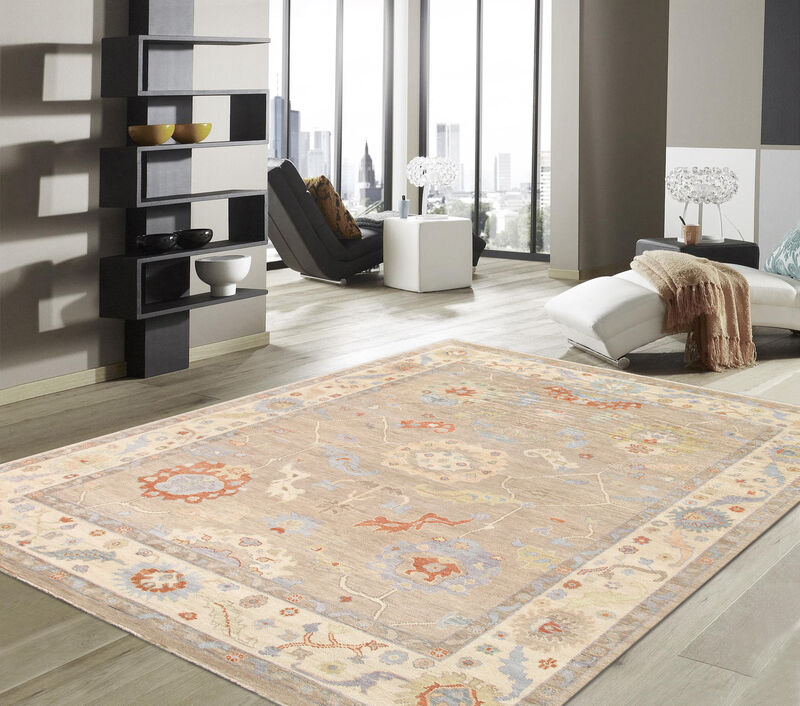Pasargad Home Oushak Hand-Knotted Wool Area Rug image number 1