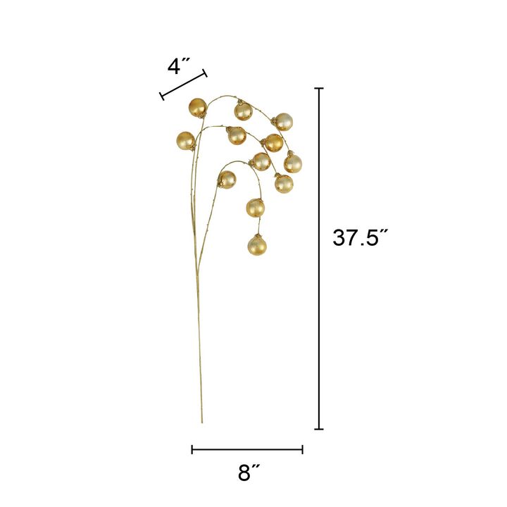Gilded Polyethylene Ball Spray with Iron Stem