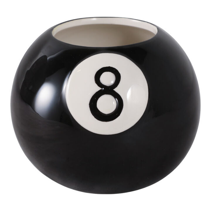 4" 8-ball Pencil Cup, Black/white