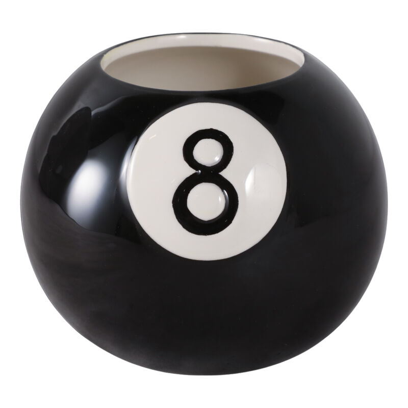 4" 8-ball Pencil Cup, Black/white image number 0