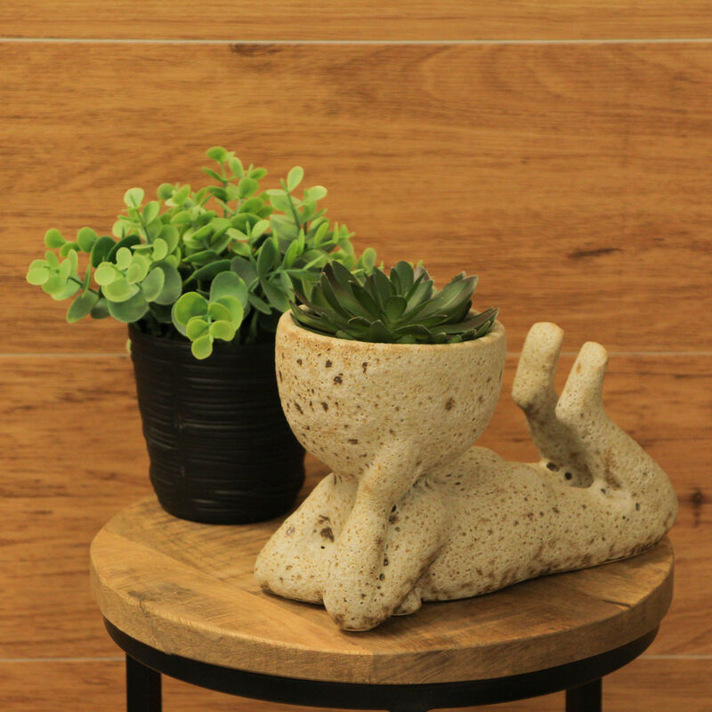 Contemplative Muse Planter &ndash; Cement Sculpture, Artistic Home Decor Accent image number 5