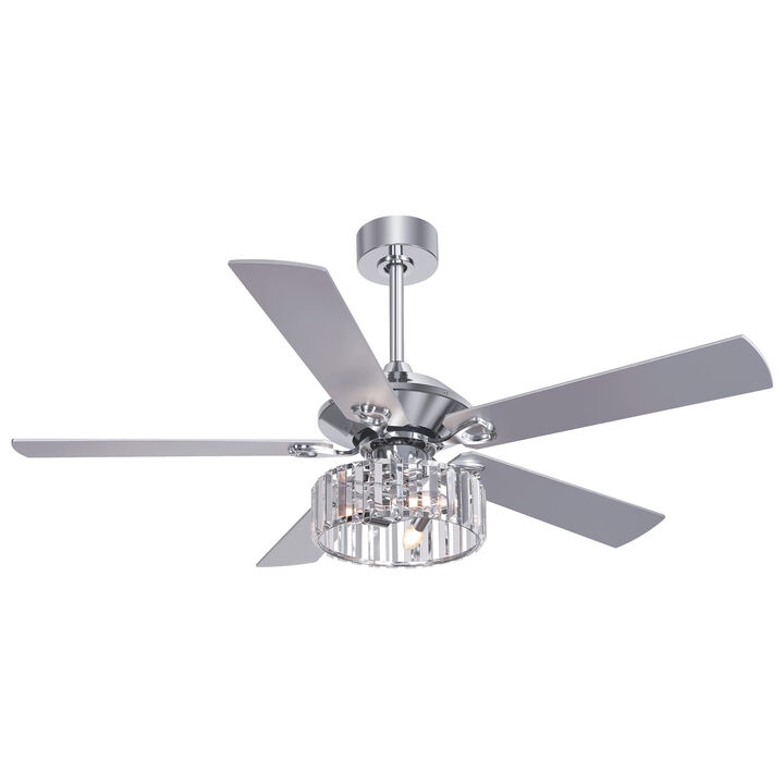 Breezary 52" Ceiling Fan with Light, 5 Blade,3 Light E12 need ,6 Speed, Quiet Downrod Mount, Remote Control