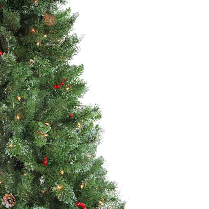 7.5' Pre-Lit Medium Mixed Pine Glittered Artificial Christmas Tree - Clear Lights