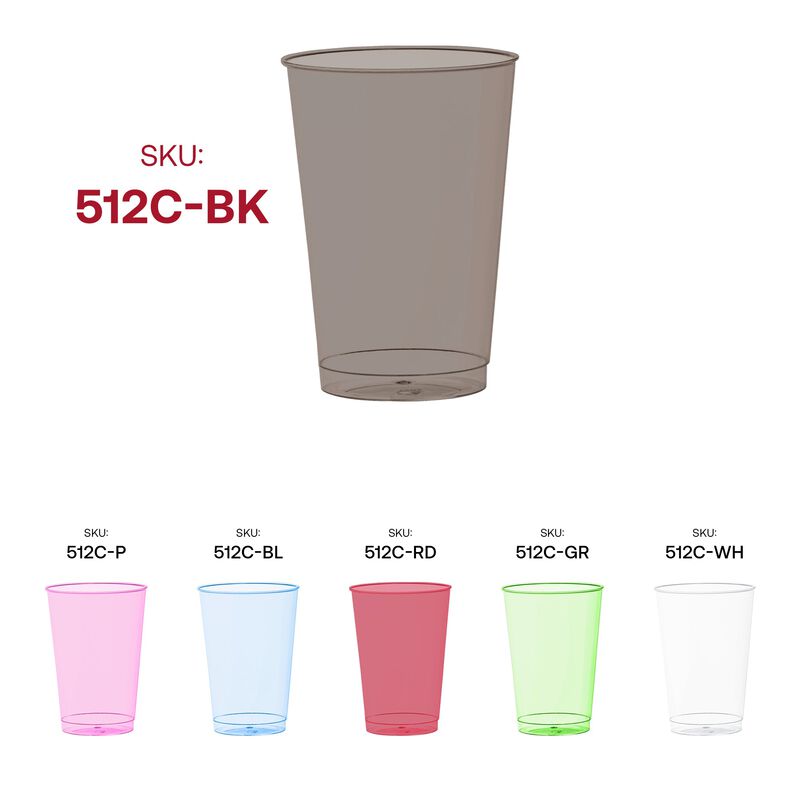12 oz. Clear Black Plastic Party Cups (240 Cups) image number 6