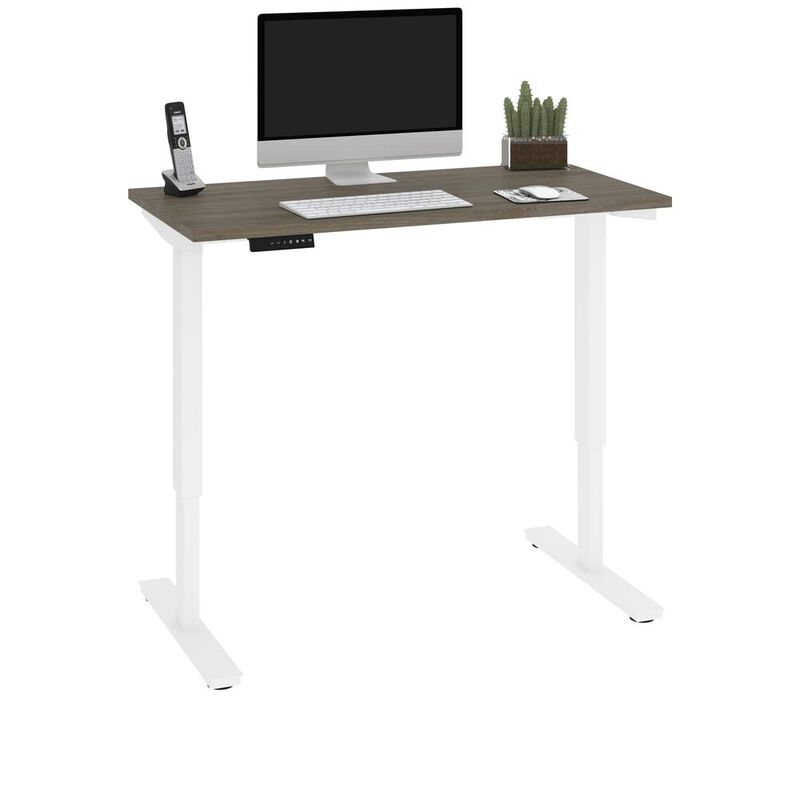 Bestar Viva 48W x 24D Electric Standing Desk , Walnut Grey