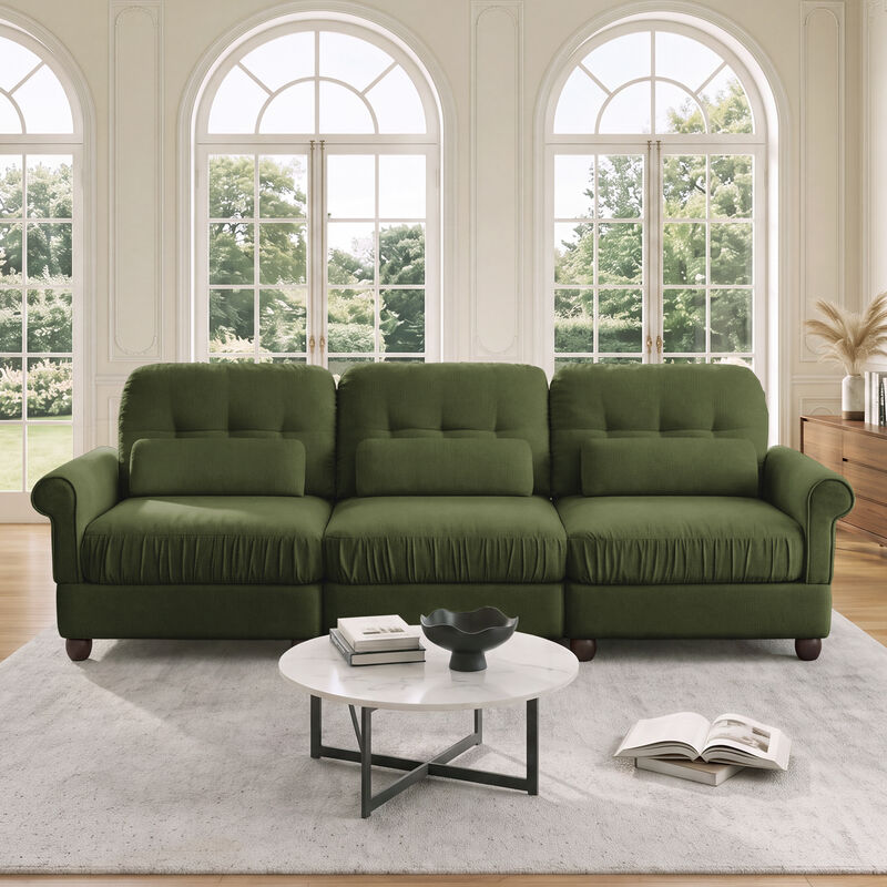Juspep Mid Century Modern Chenille 3‑Seater Modular Sofa image number 1