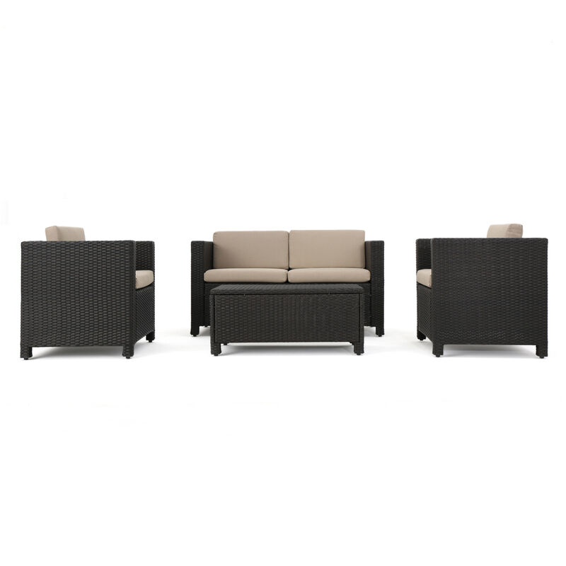Merax 4 Pieces Outdoor Rattan  Sofa Set