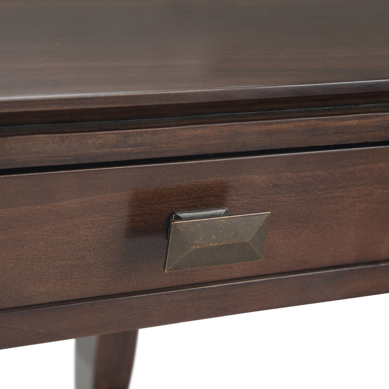 Artisan SOLID WOOD 21 inch Wide Square Transitional End Side Table in Tobacco Brown