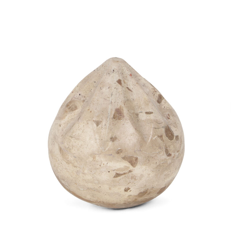 HomeRoots 3" Beige Marble Modern Abstract Tabletop Sculpture image number 2