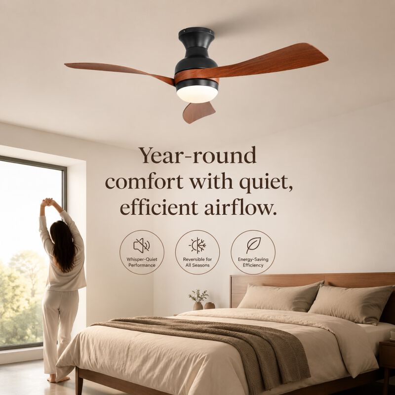 52" Ceiling Fan with Dimmable LED Light, Reversible DC Motor and Remote Control image number 4