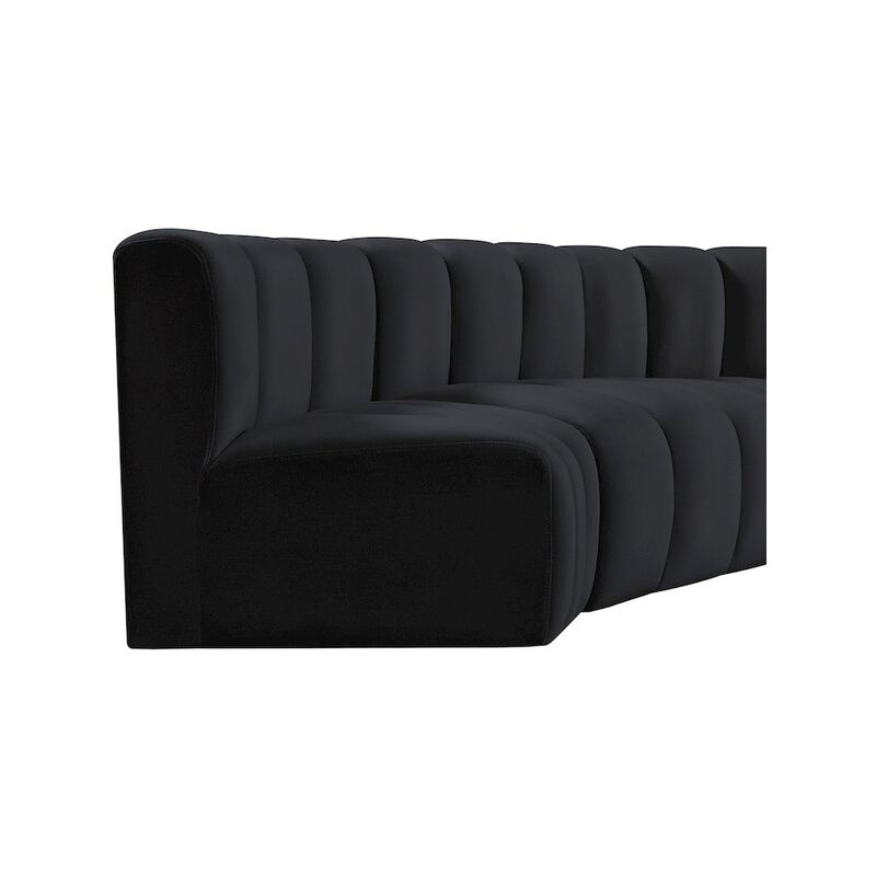 Meridian Furniture Arc Black Velvet Modular Sofa