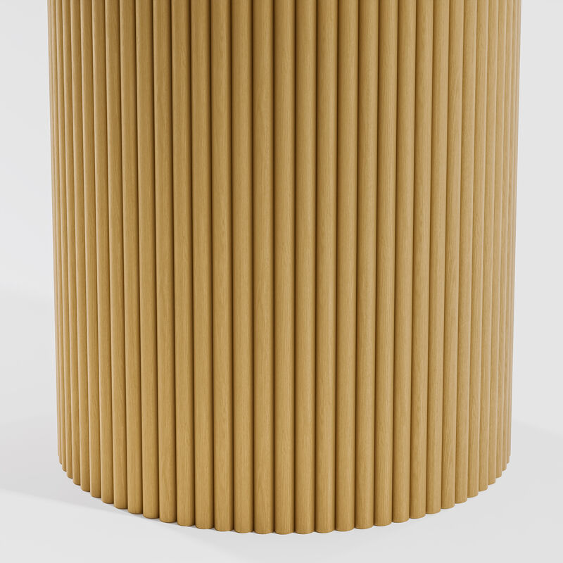 60 Inch Round Natural Wood Dining Table Seats 4-6 People, Suitable for Living Room and Dining Room