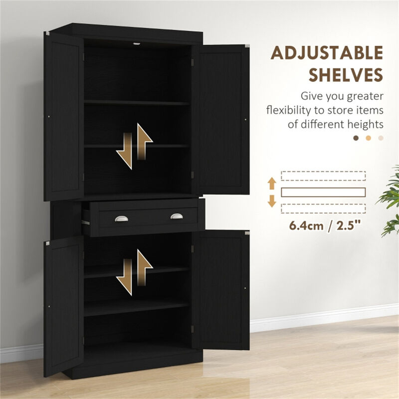 Tall Kitchen Storage Cabinet with Multiple Shelves and Drawers, Ideal for Home or Apartment image number 4