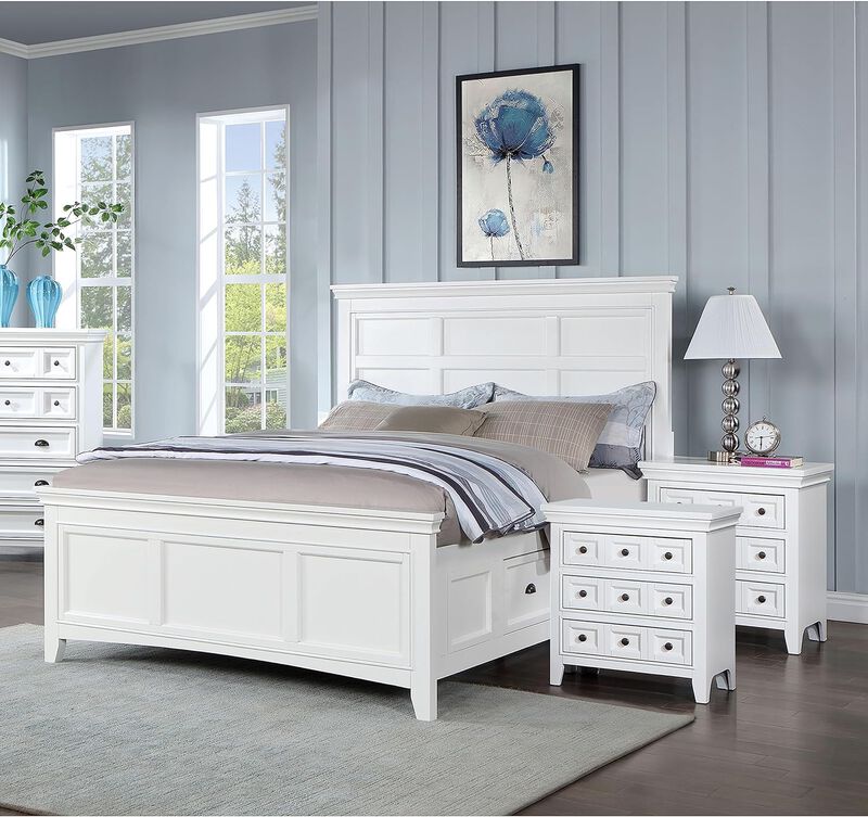Streamdale Transitional Style White Color Solid Wood 1 Piece Nightstand Only