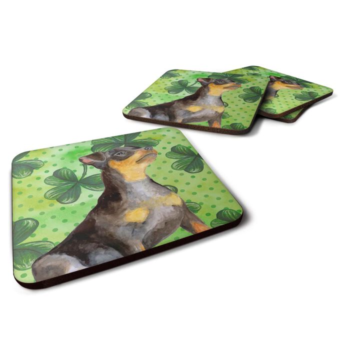 Caroline's Treasures Miniature Pinscher #2 St Patrick's Decorative coasters, Multicolor