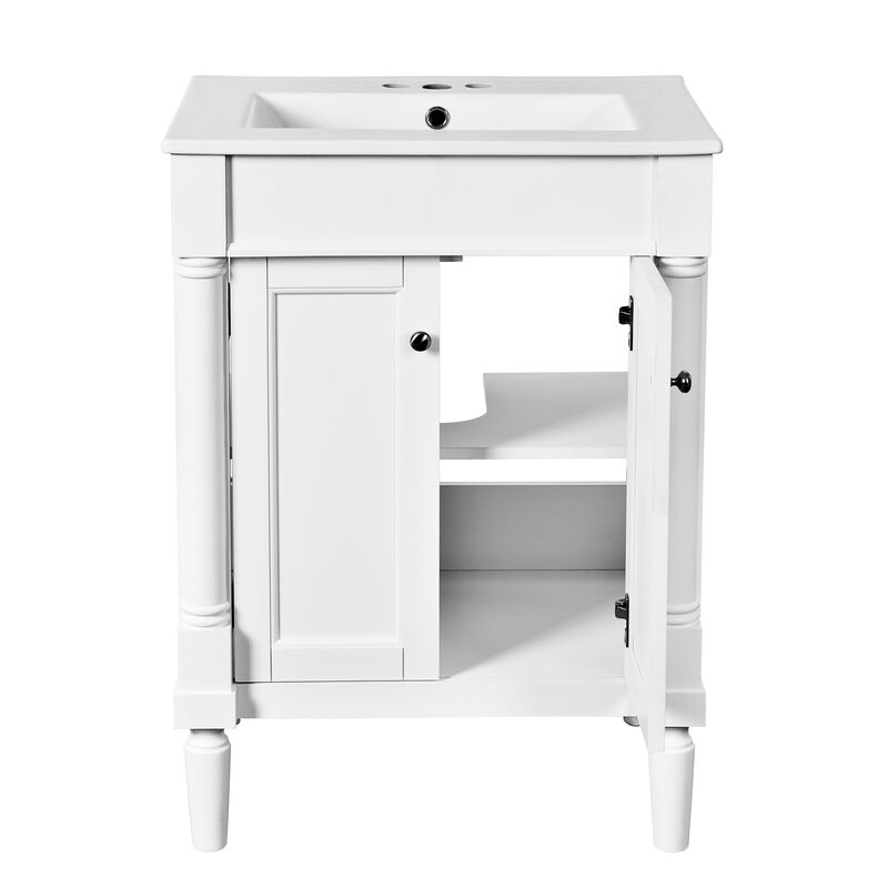 Merax 2-Tier Modern Bathroom Storage Cabinet Vanity with Top Sink