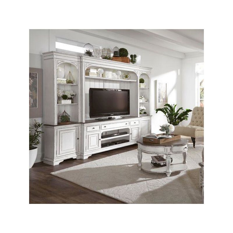 Liberty Furniture Magnolia Manor Entertainment Center with Piers in Antique White image number 5