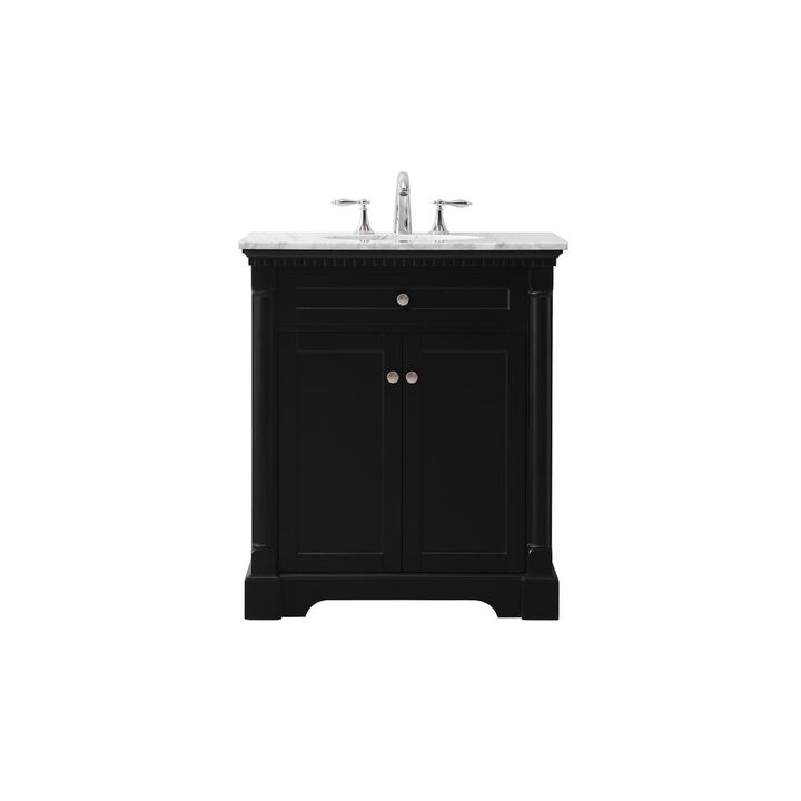 Elegant Kitchen and Bath 30 inch Single bathroom vanity set in black