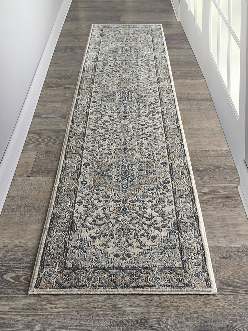 Quarry QUA05 Ivory/Gray 2'2" x 20' Rug image number 6
